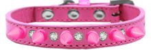 Load image into Gallery viewer, CRYSTAL & BRIGHT PINK SPIKES DOG COLLARS